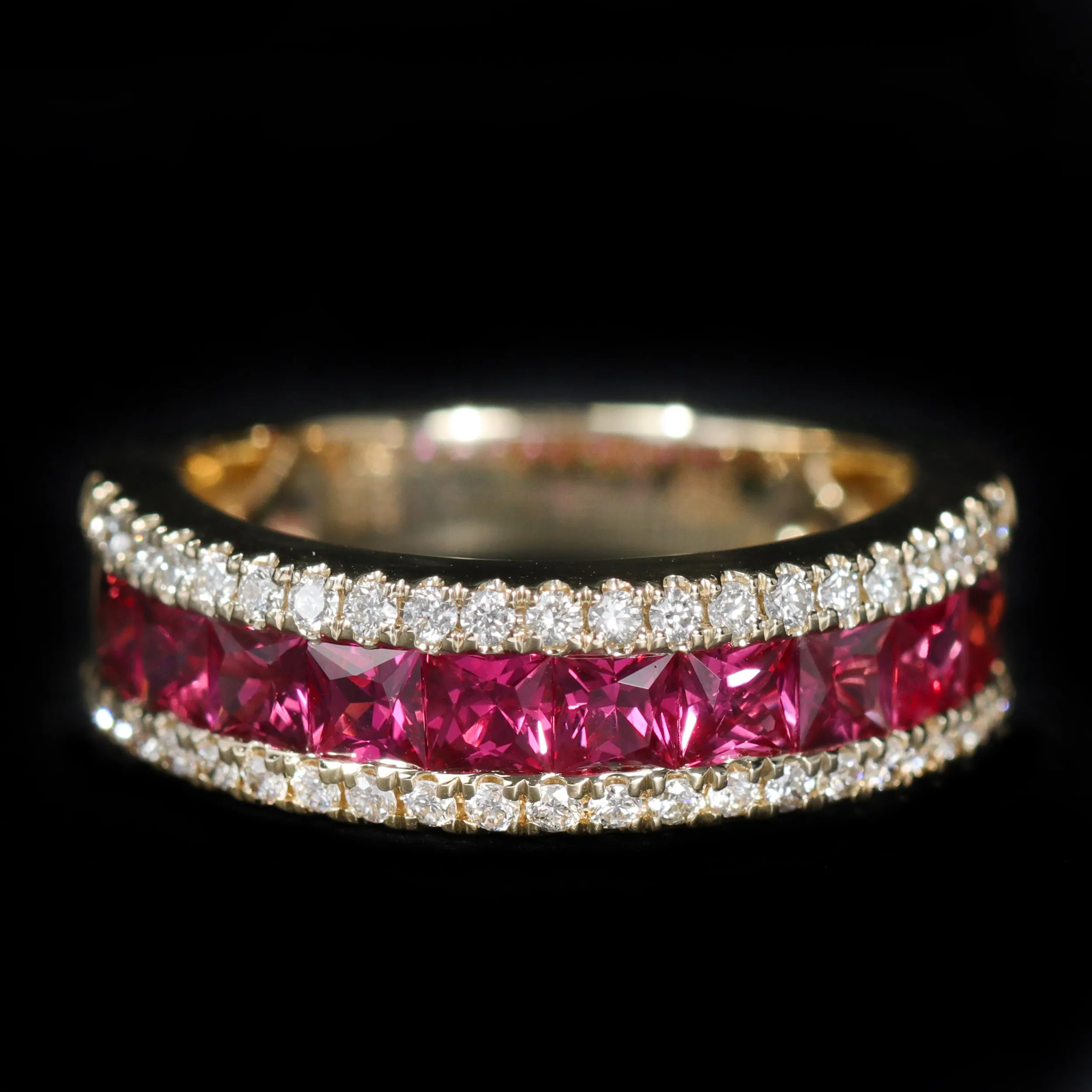14K Yellow Gold 1.42 CTW Ruby and Diamond Band