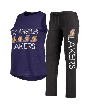 Los Angeles Lakers Concepts Sport Women's Black and Purple Tank Top and Sleep Pants