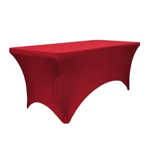 Rectangular 6 FT Spandex Table Cover - Apple Red